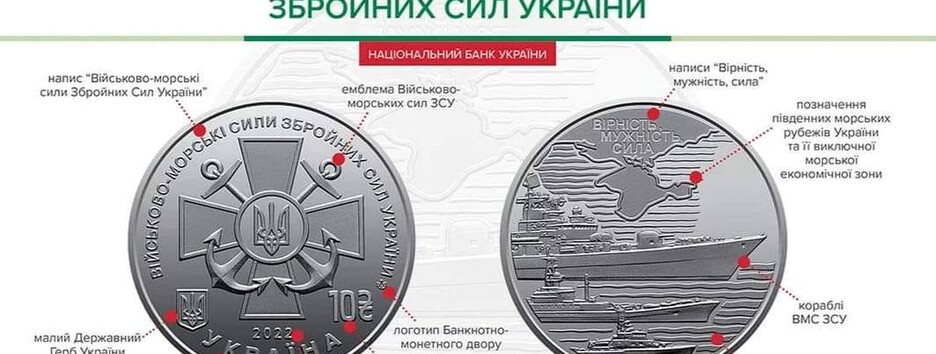 Нацбанк выпустил монету с символикой ВМС Украины (фото)