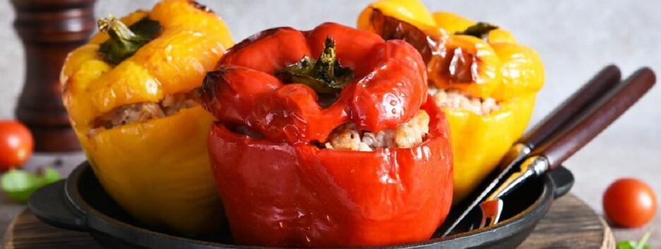 Вегетарианский обед: готовим фаршированные перцы с фетой 