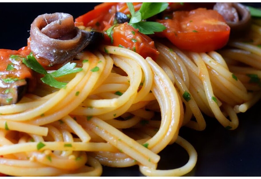 Спагетти с анчоусами - как приготовить гарнир, пошаговый рецепт - фото 1