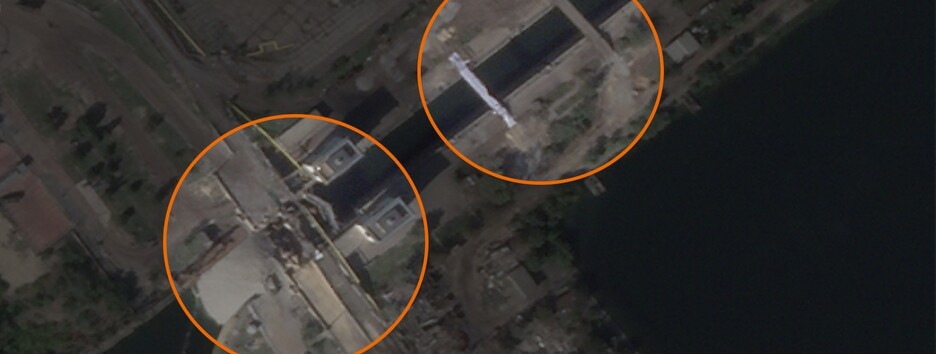 Цель для ВСУ: оккупанты пытаются восстановить переправу по Каховской ГЭС (фото)