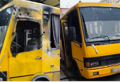 В Херсоне дрон атаковал маршрутку: семь раненых