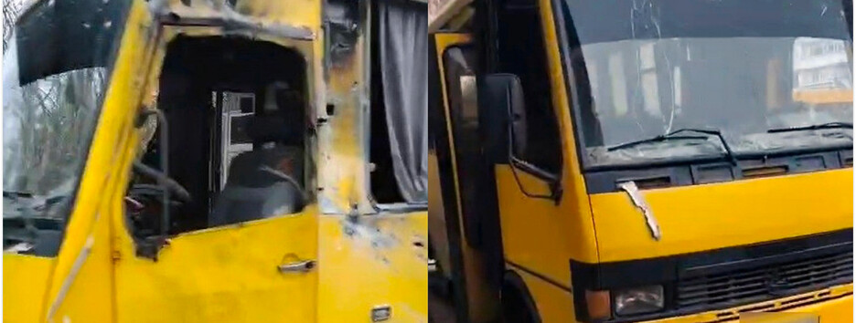 В Херсоне дрон атаковал маршрутку: семь раненых