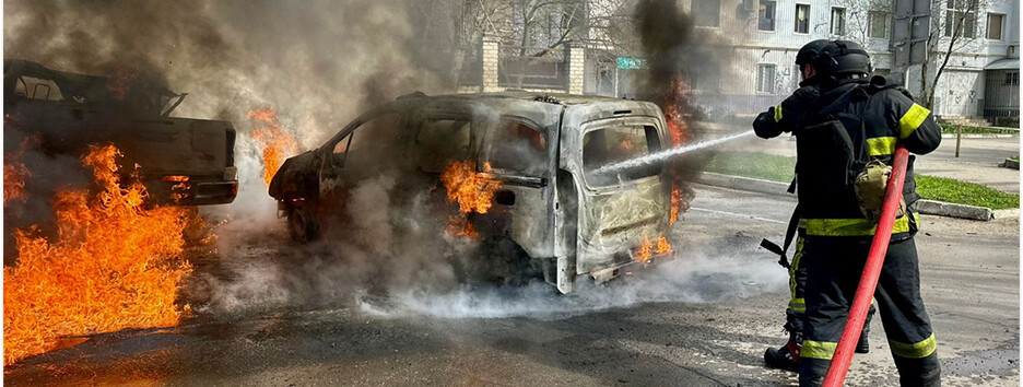 Российские БпЛА атаковали центр Херсона: тяжело ранен (видео)