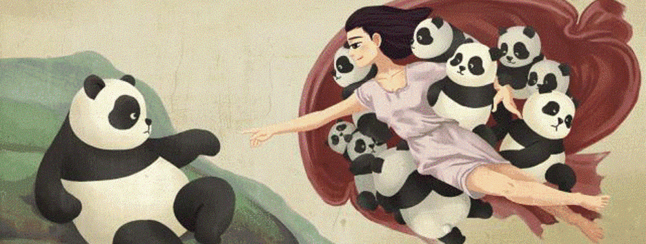 Художник заменяет героев знаменитых картин на анимированных панд