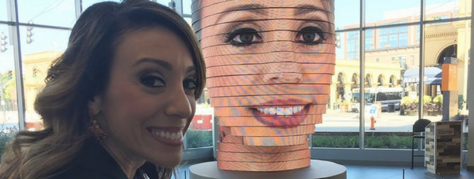 В США установили гигантскую голову для 3D-селфи