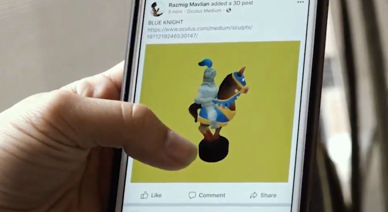 В Facebook можно будет размещать 3D-посты