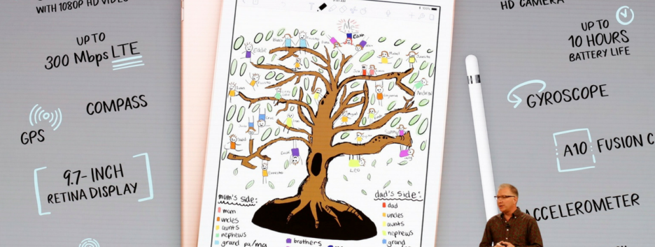 Новинка мартовской презентации Apple - iPad с поддержкой стилуса Apple Pencil