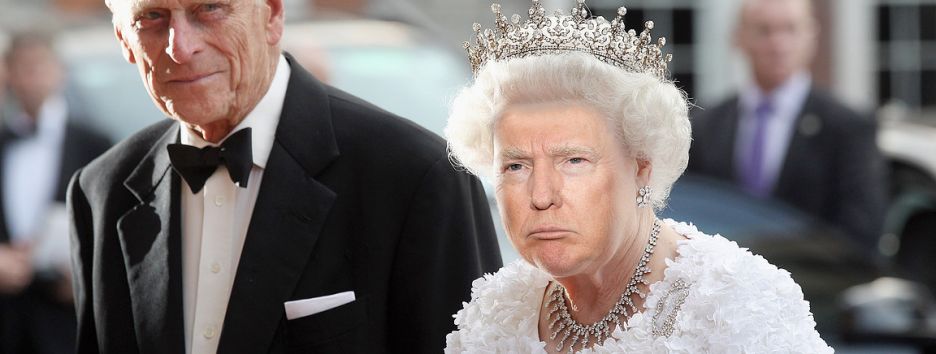 Королева Трамп: коллажи из снимков Трампа и Елизаветы ІІ