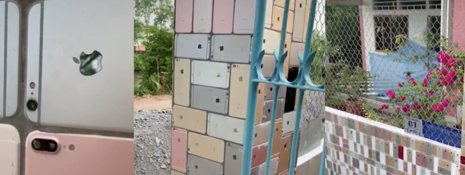 «Этого добра навалом»: житель Вьетнама построил забор для дома из iPhone - видео