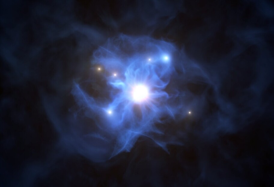 Шесть галактик удерживаются гравитационной паутиной сверхмассивной черной дыры - фото 1
