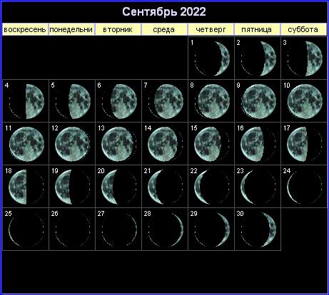 косметические процедуры по лунному календарю на сентябрь 2024