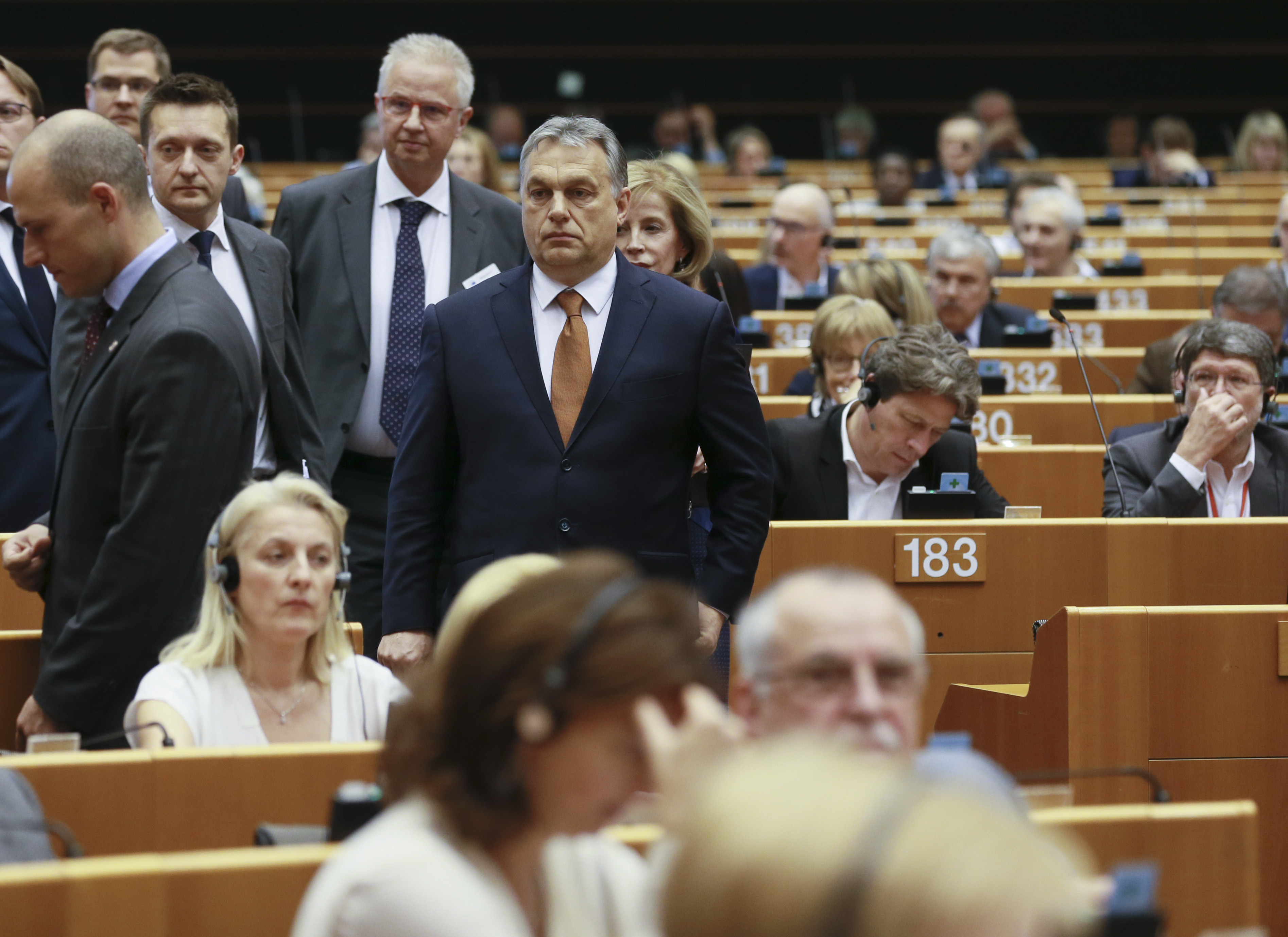 Премьер-министр Венгрии Виктор Орбан в Европарламенте. Фото: EPA