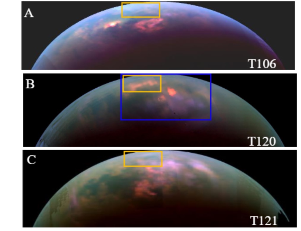 Исследователи увидели светящийся регион на Титане / Geophysical Research Letters